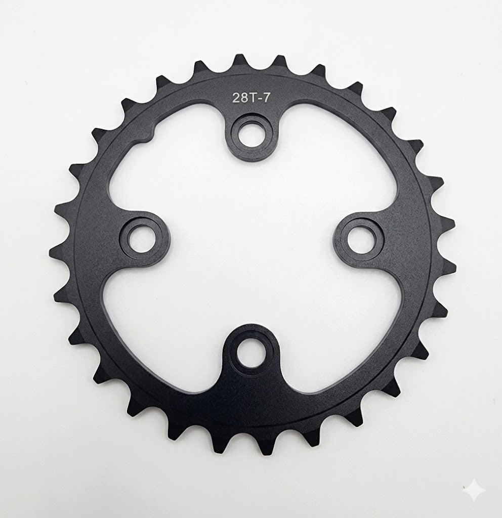SwishTi Mountain Bike 28T Chainring - 64mm BCD, 4-Bolt, MTB Inner Ring Replacement