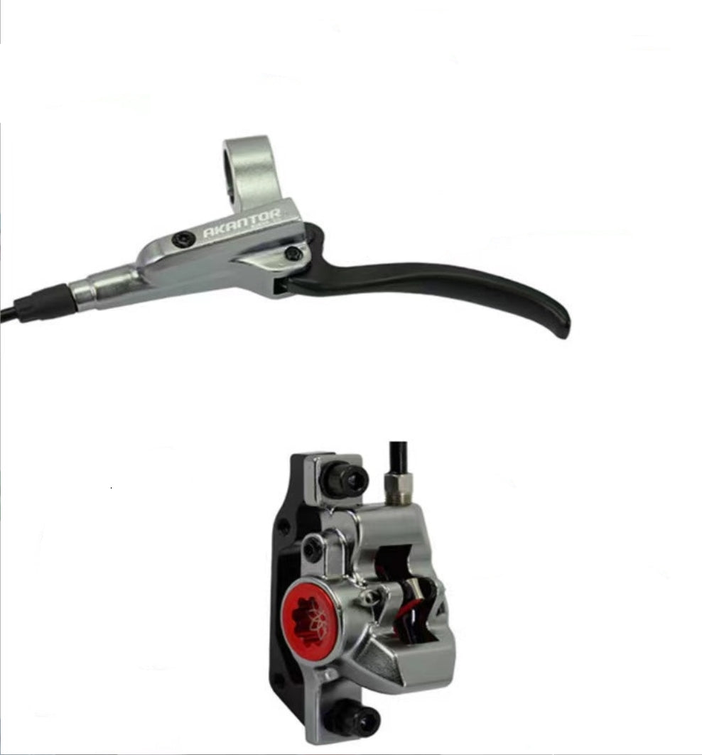 SwishTi Mountain eBike MTB Bicycle Hydraulic Disc Rotor Brake Set Gray color