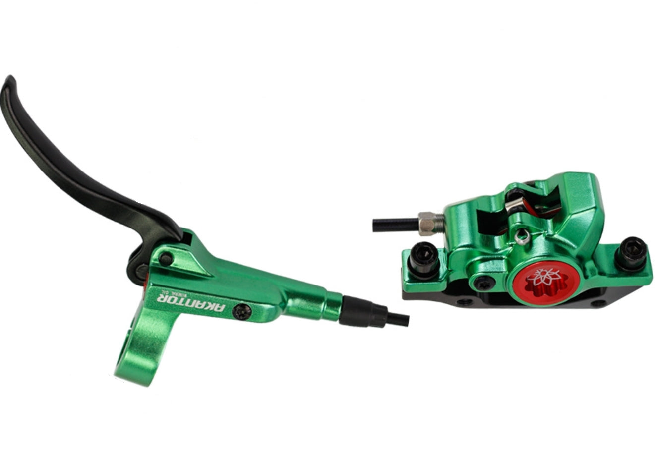 SwishTi Mountain eBike MTB Bicycle Hydraulic Disc Rotor Brake Set Green color