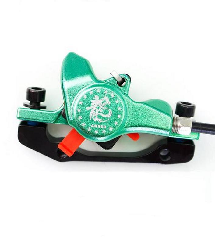 SwishTi Mountain eBike MTB Bicycle Hydraulic Disc Rotor Brake Set Green color