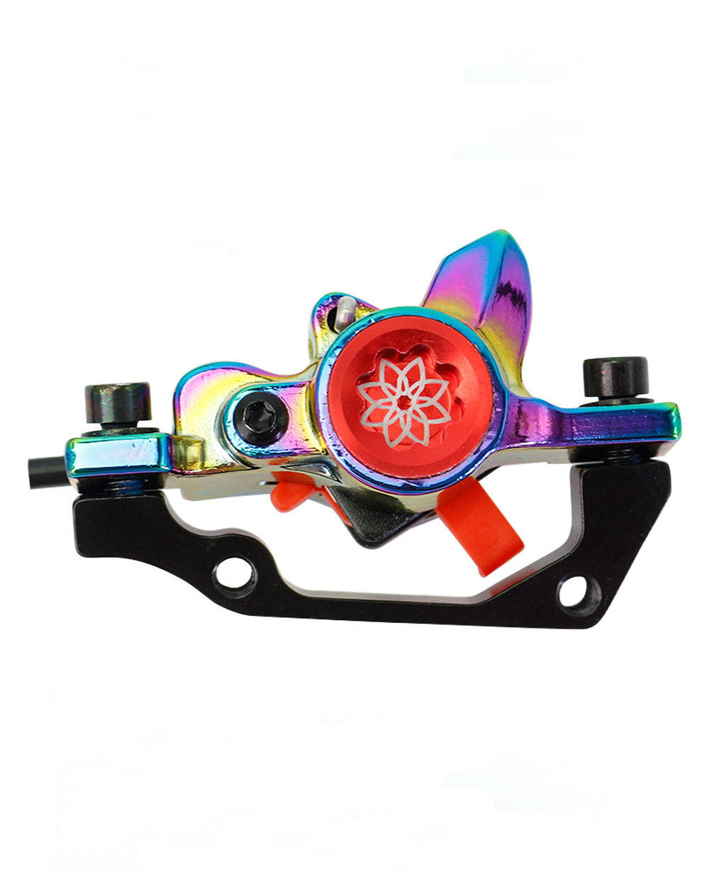 SwishTi Mountain eBike MTB Bicycle Hydraulic Disc Rotor Brake Set Rainbow color