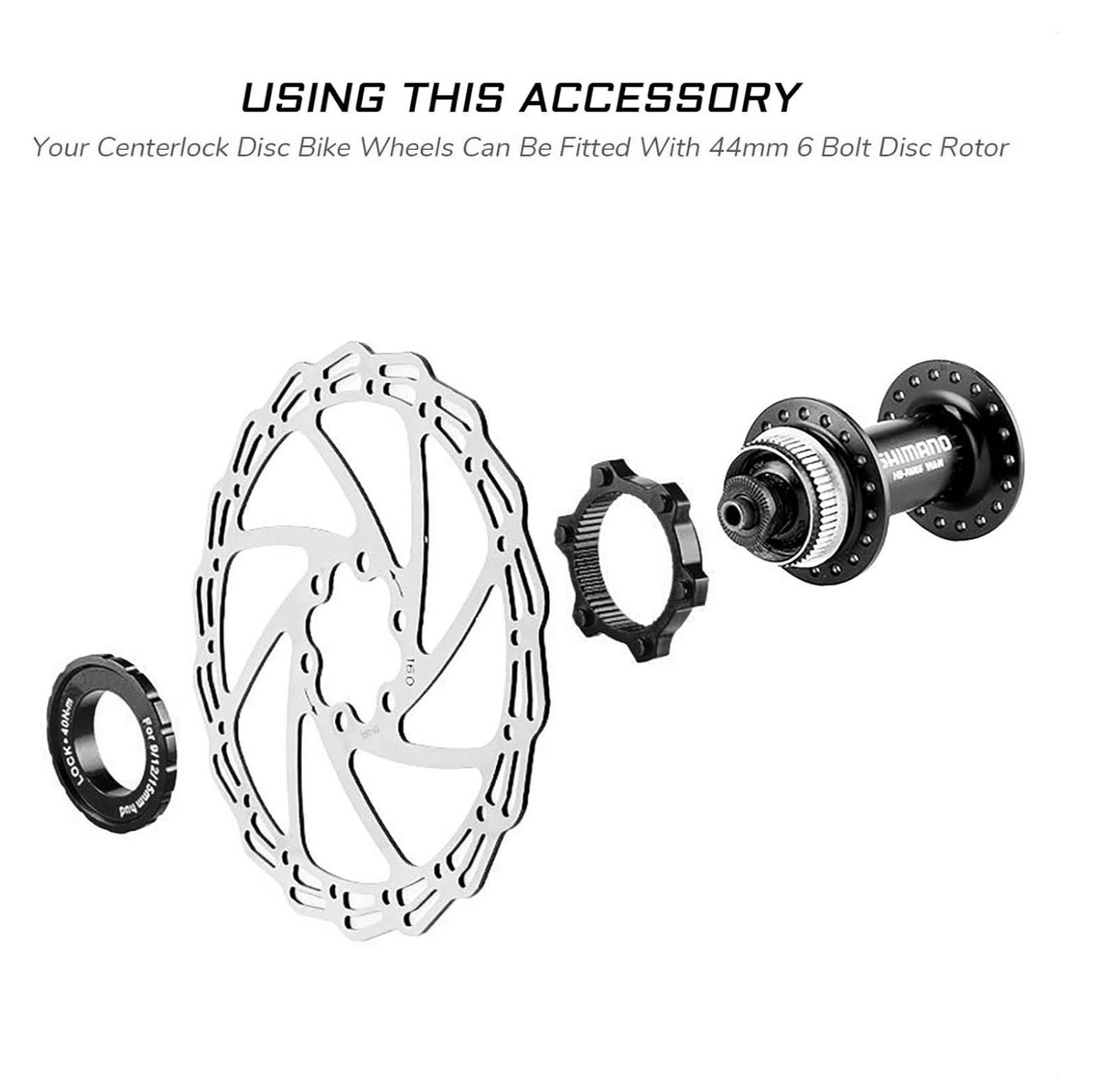 DT Swiss Road Mountain Bicycle 6-Hole to Center-Lock Mount Disc Rotor Adapter