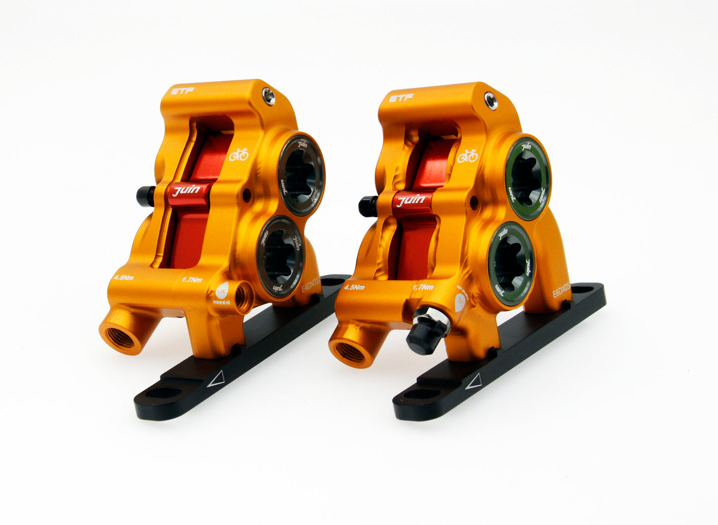 Juin Tech ETF Road CX Bicycle 4-Piston Hydraulic Brake Caliper Set for 160/140mm
