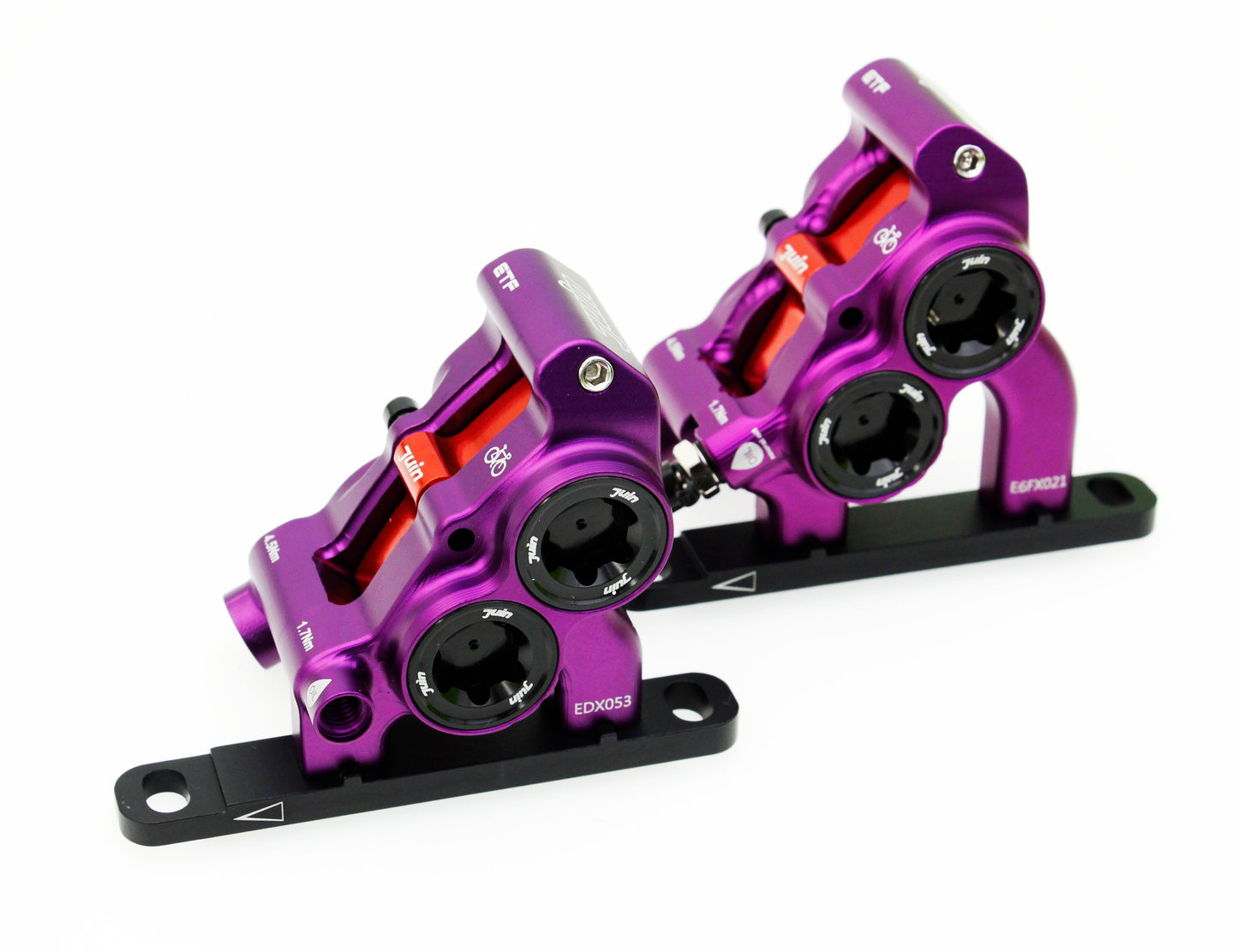Juin Tech ETF Road CX Bicycle 4-Piston Hydraulic Brake Caliper Set for 160/140mm