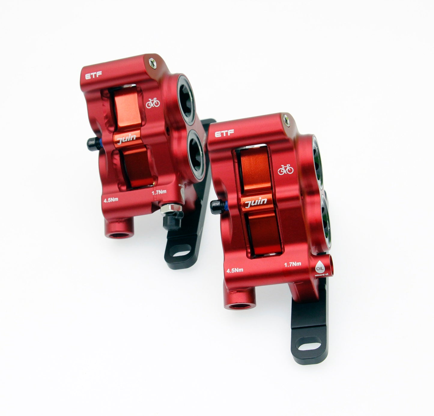 Juin Tech ETF Road CX Bicycle 4-Piston Hydraulic Brake Caliper Set for 160/140mm