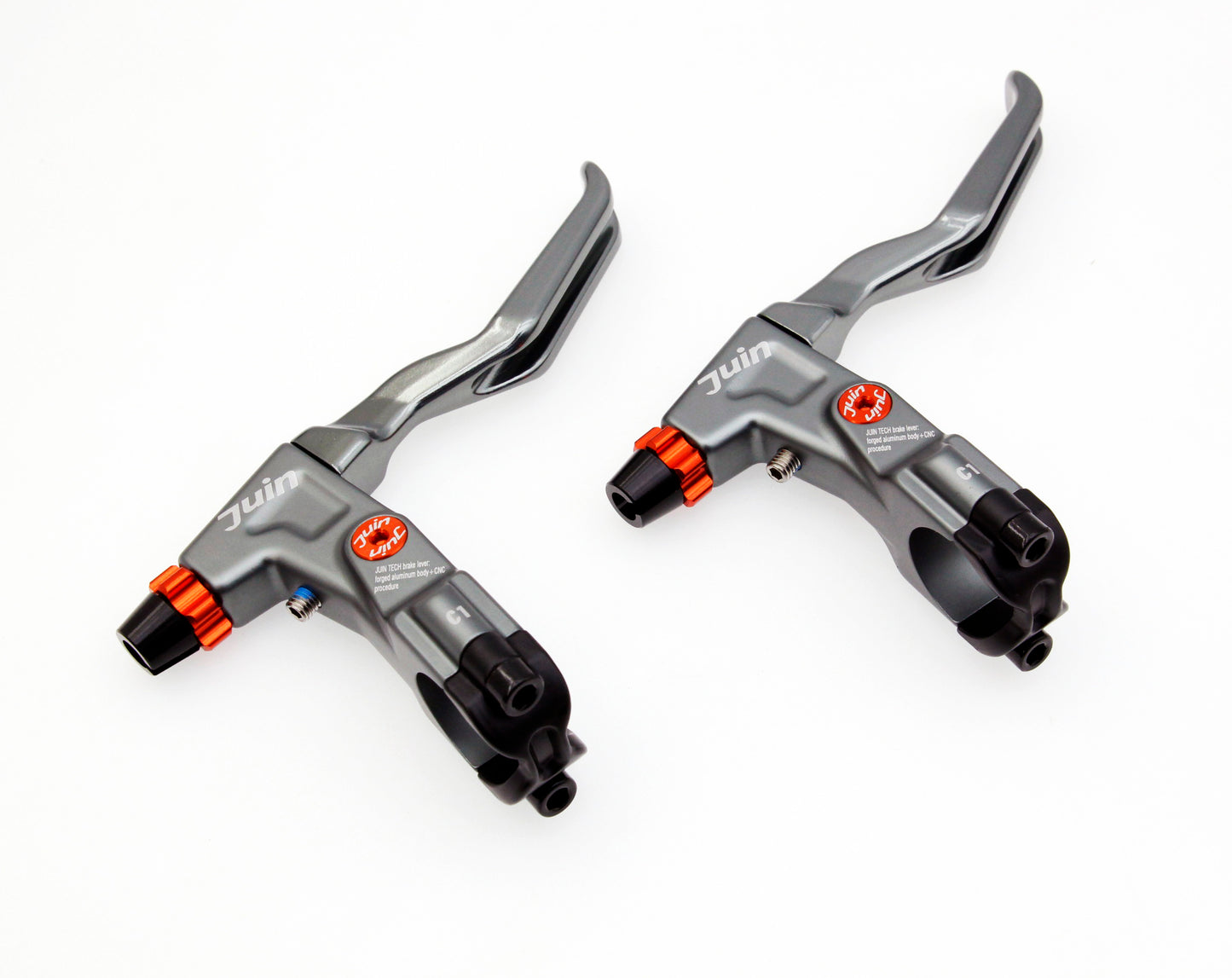 Juin Tech C1 eBike City Folding Bicycle Cable-Actuated Brake Levers Silver gray