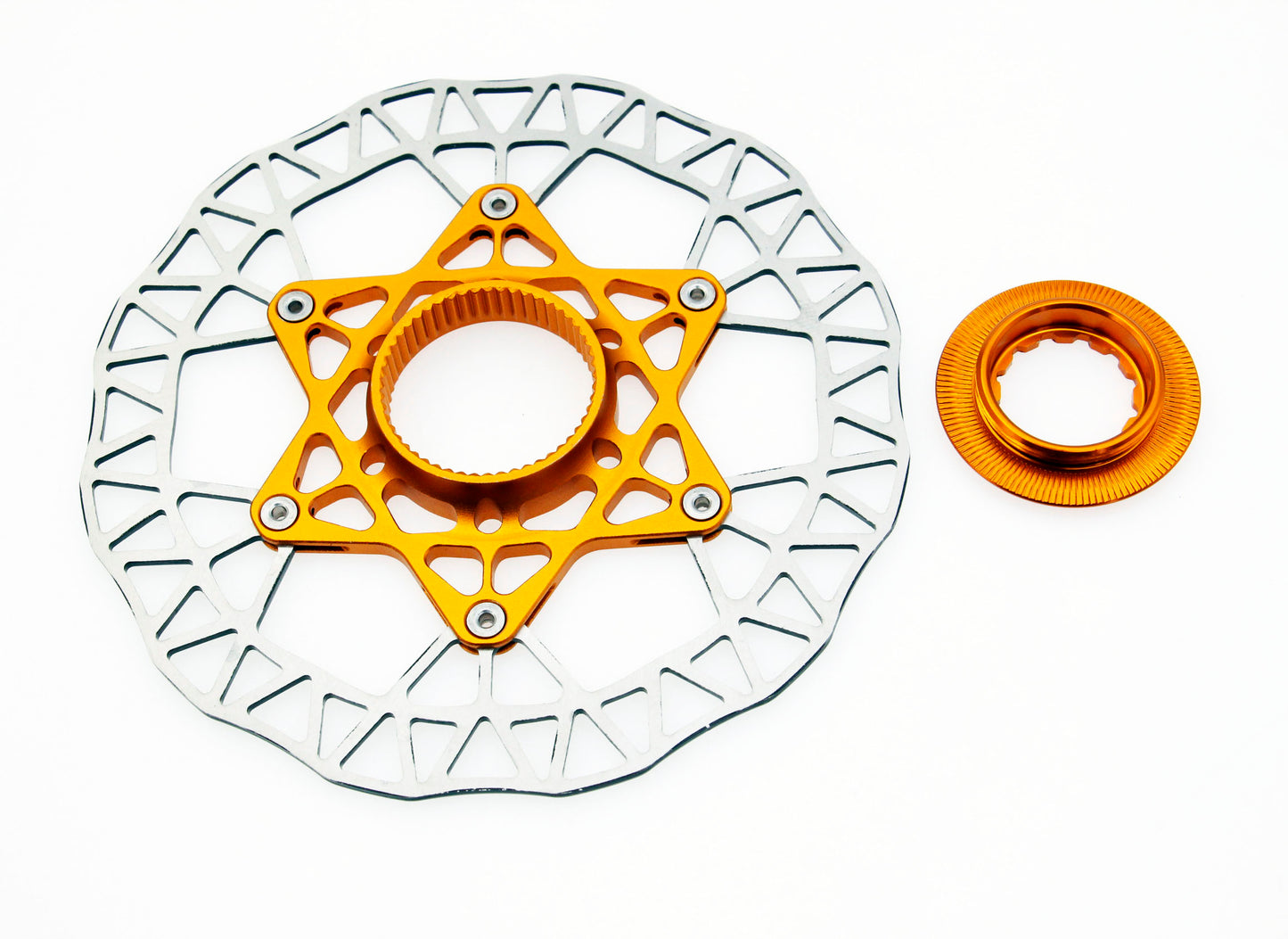 KCNC Nordit Road Cyclocross Bicycle Disc Brake Center-Lock Rotor 140mm Black / Gold / Red