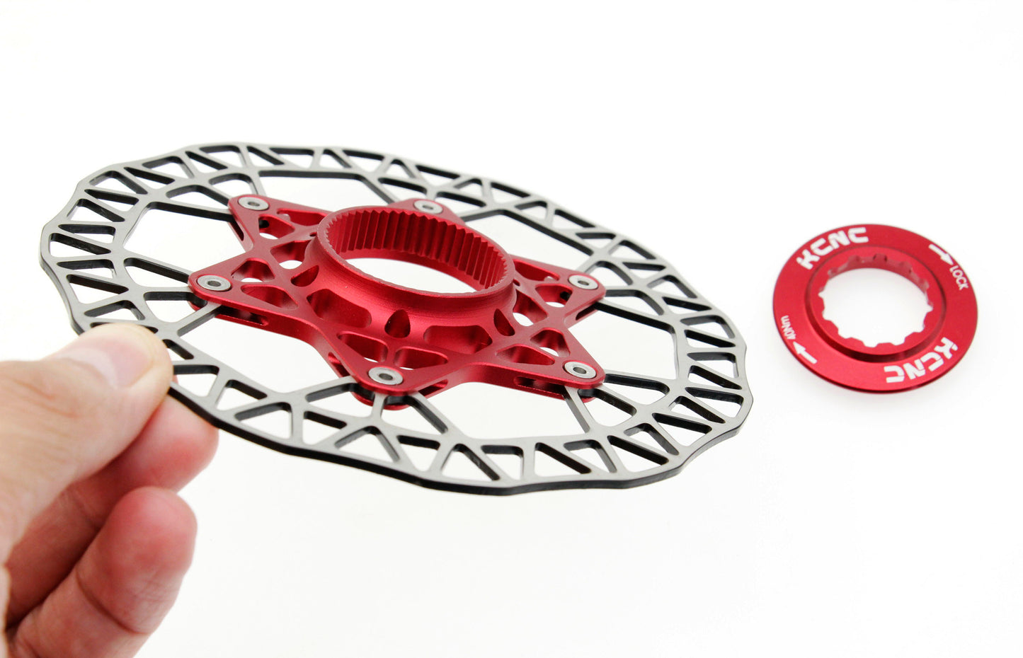 KCNC Nordit Road Cyclocross Bicycle Disc Brake Center-Lock Rotor 140mm Black / Gold / Red
