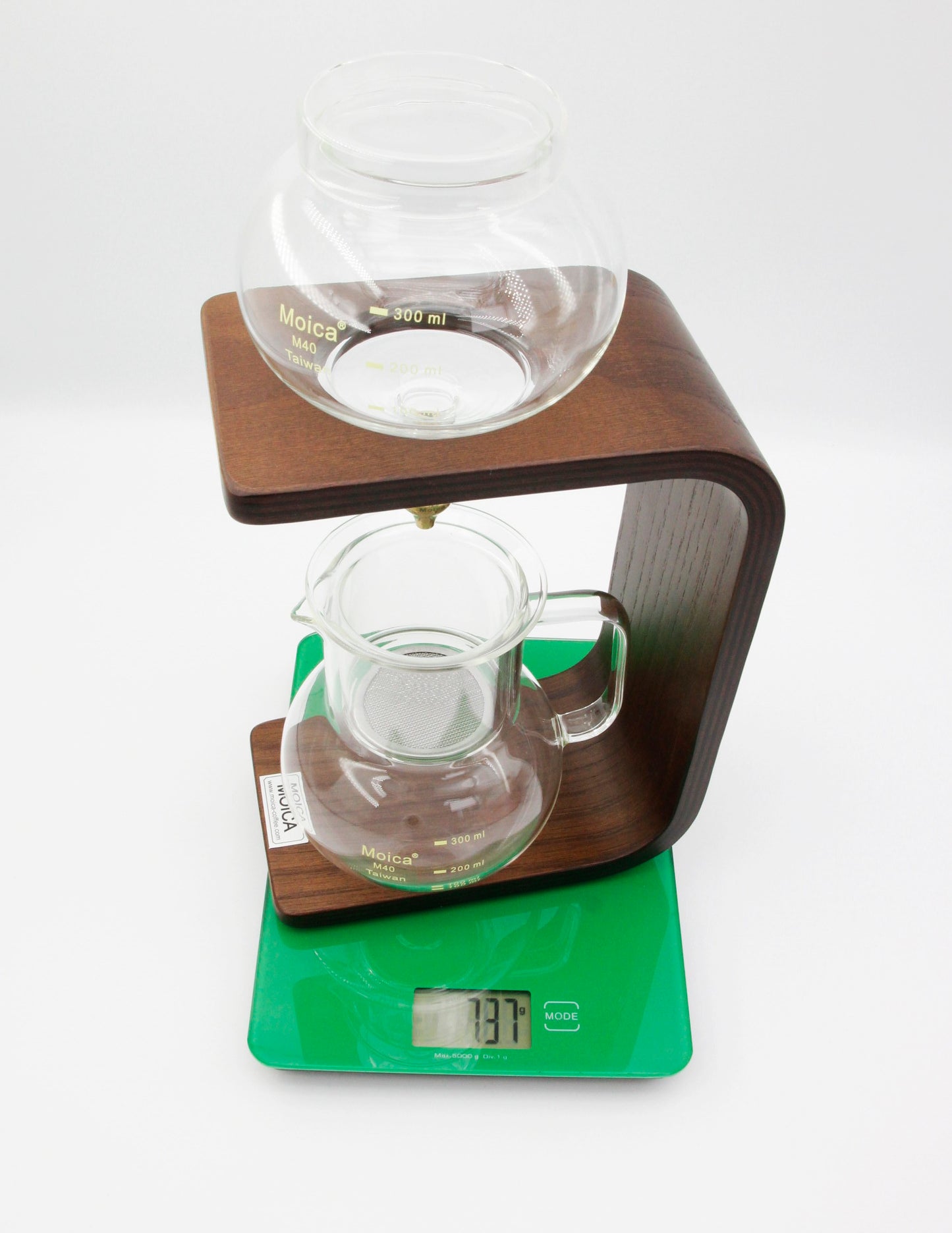 Moica Kyoto Style Cold Brew Coffee Maker Dutch Drip Tower Wood Glass 400ML