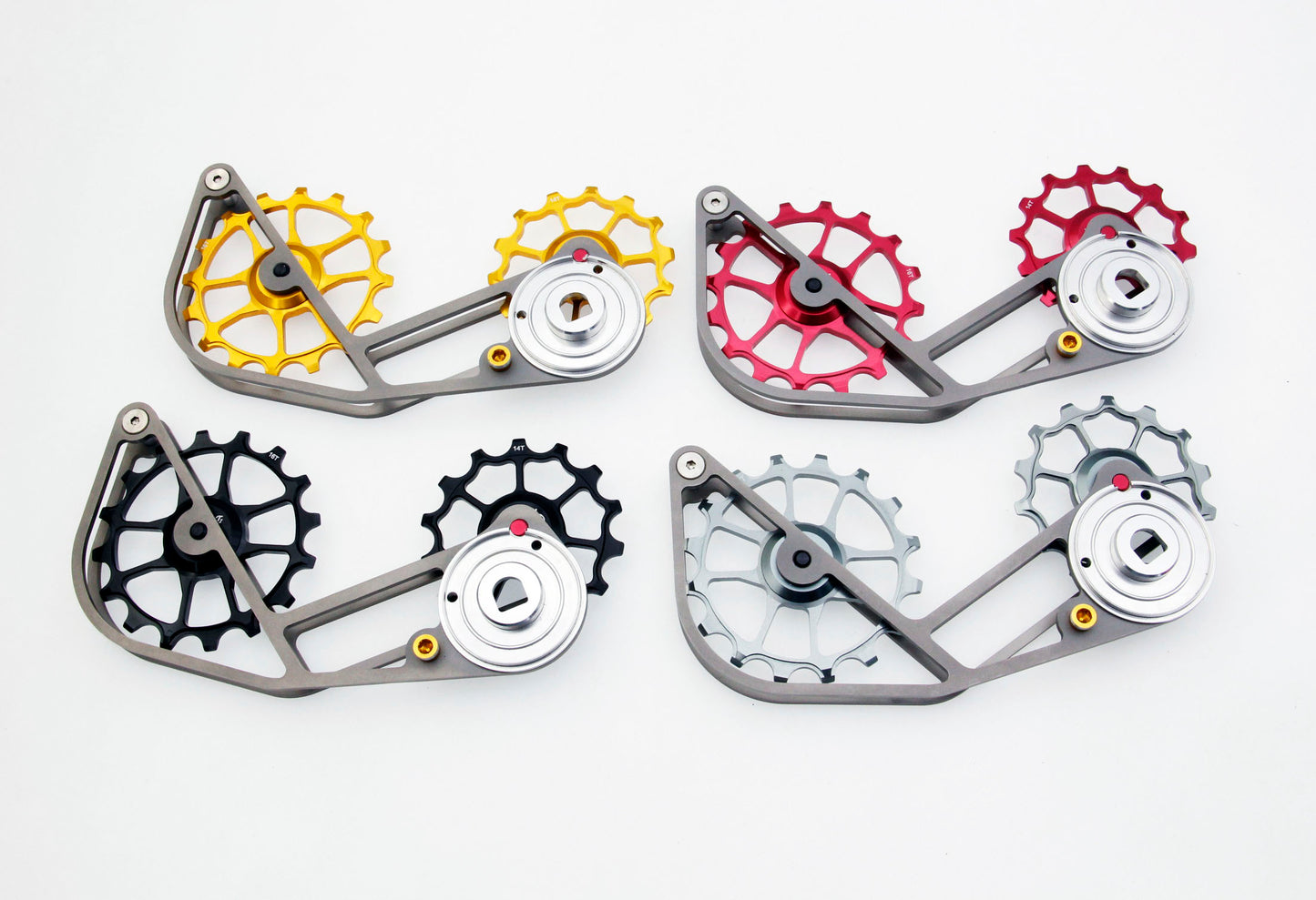 SwishTi Gravel Bicycle Oversized Pulley Titanium Cage for Sram XPLR AXS Red