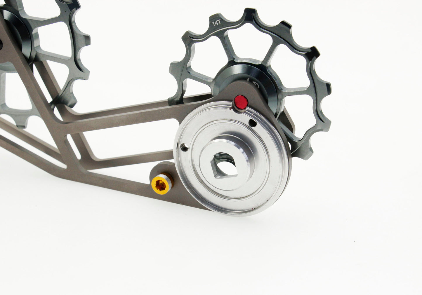 SwishTi Gravel Bicycle Oversized Pulley Titanium Cage for Sram XPLR AXS Gray