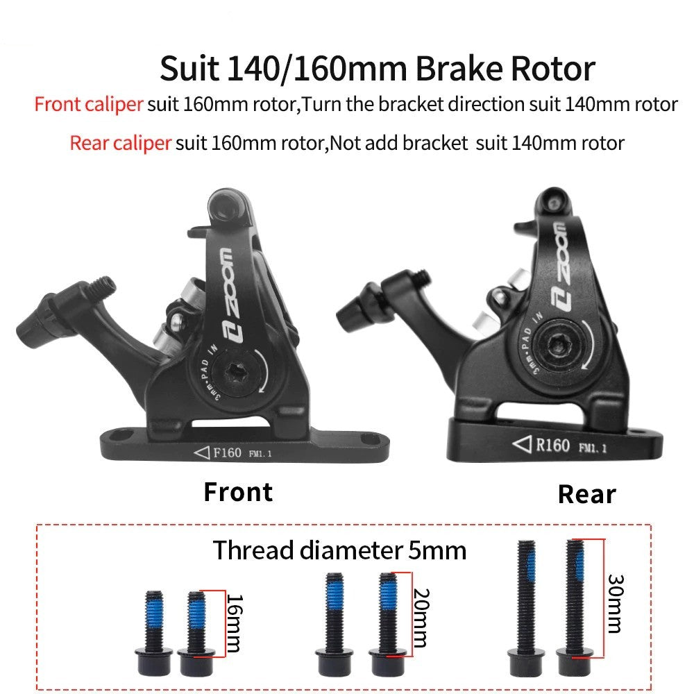 Zoom DB700 Cyclocross Gravel Bicycle Flat-Mount Disc Bike Brake Caliper Set