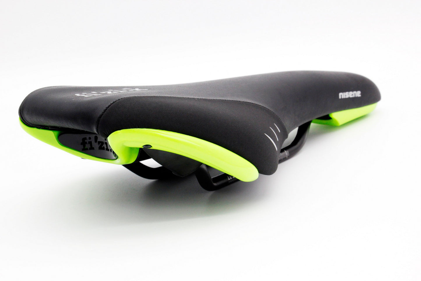 Fizik Nisene Road Mountain eBike Bicycle Saddle Black Bike Seat w/Green shell
