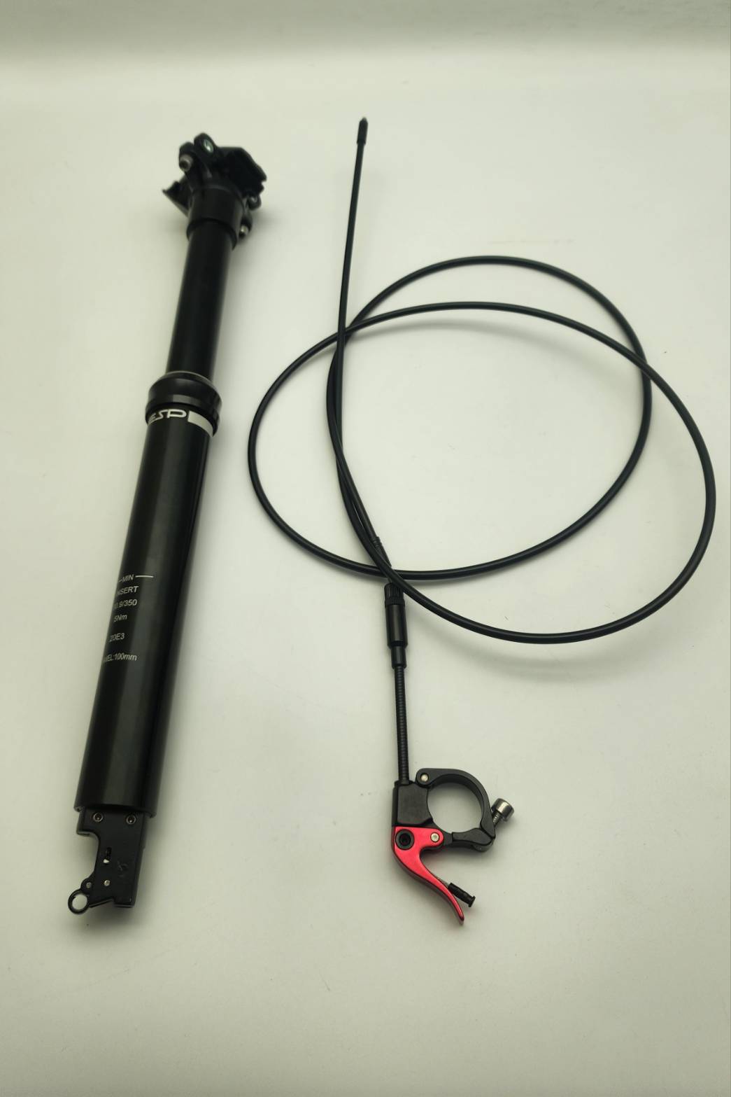 SwishTi Mountain MTB eBike Bicycle Dropper Seatpost 100mm-Travel 30.9mm x 350mm Post /Lockout Remote Control Lever