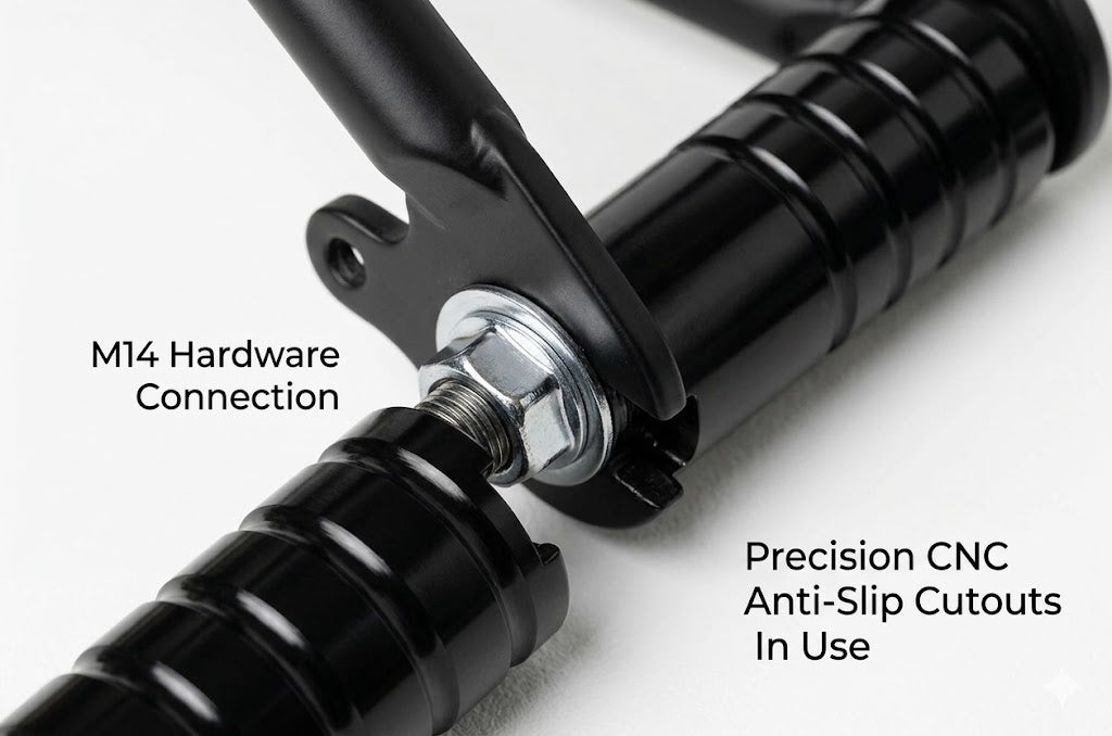 BMX Bike Pegs Aluminum Alloy 37x110mm for 14mm Axle - Black (Pair) 0083