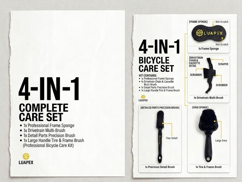 LUAPEX 4-in-1 Professional Bike Cleaning Kit