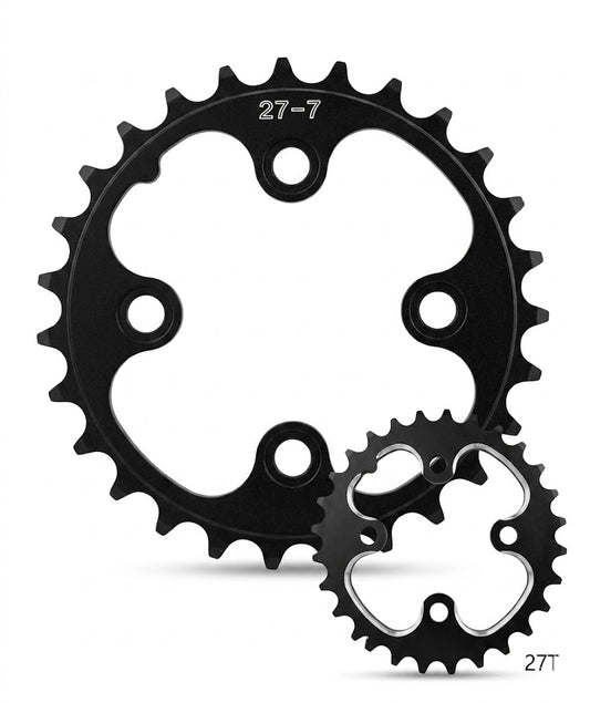 SwishTi  MTB 27T Chainring 4-Bolt BCD 64mm  Black Replacement Gear - Mountain Bike Inner Ring