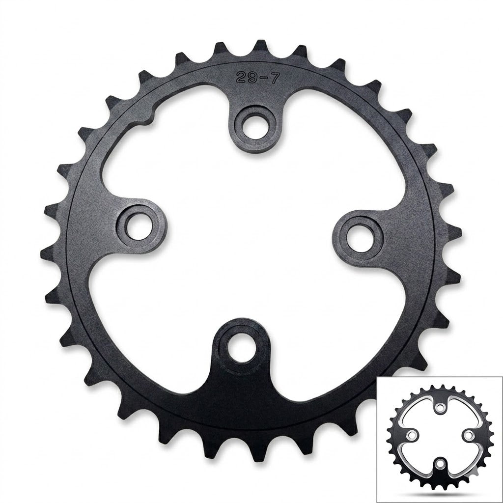 SwishTi 29T Chainring 4-Bolt 64mm BCD MTB Crankset Replacement Part - Black