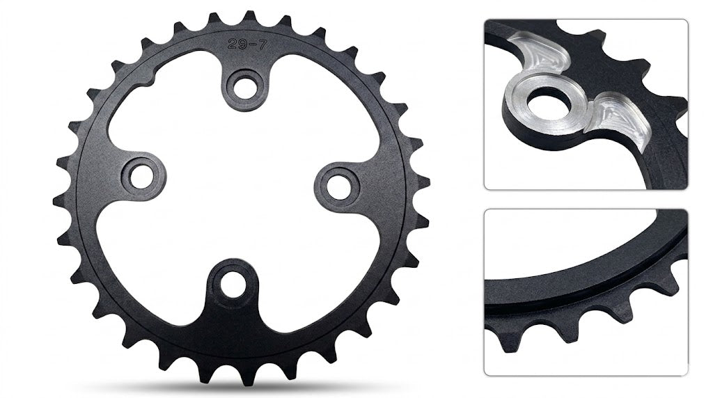 SwishTi 29T Chainring 4-Bolt 64mm BCD MTB Crankset Replacement Part - Black