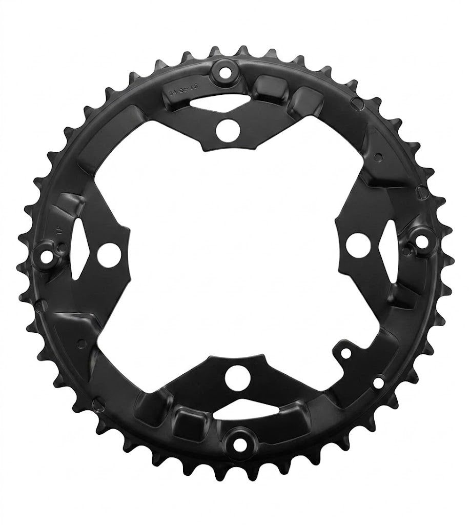 SwishTi 44T Steel Chainring - 104mm BCD, 4-Bolt - Black - MTB / Hybrid Bike Replacement
