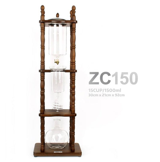 MOICA ZC150 Premium Cold Drip Coffee Maker 1500ml 15-Cup 4-Tier Wooden Tower