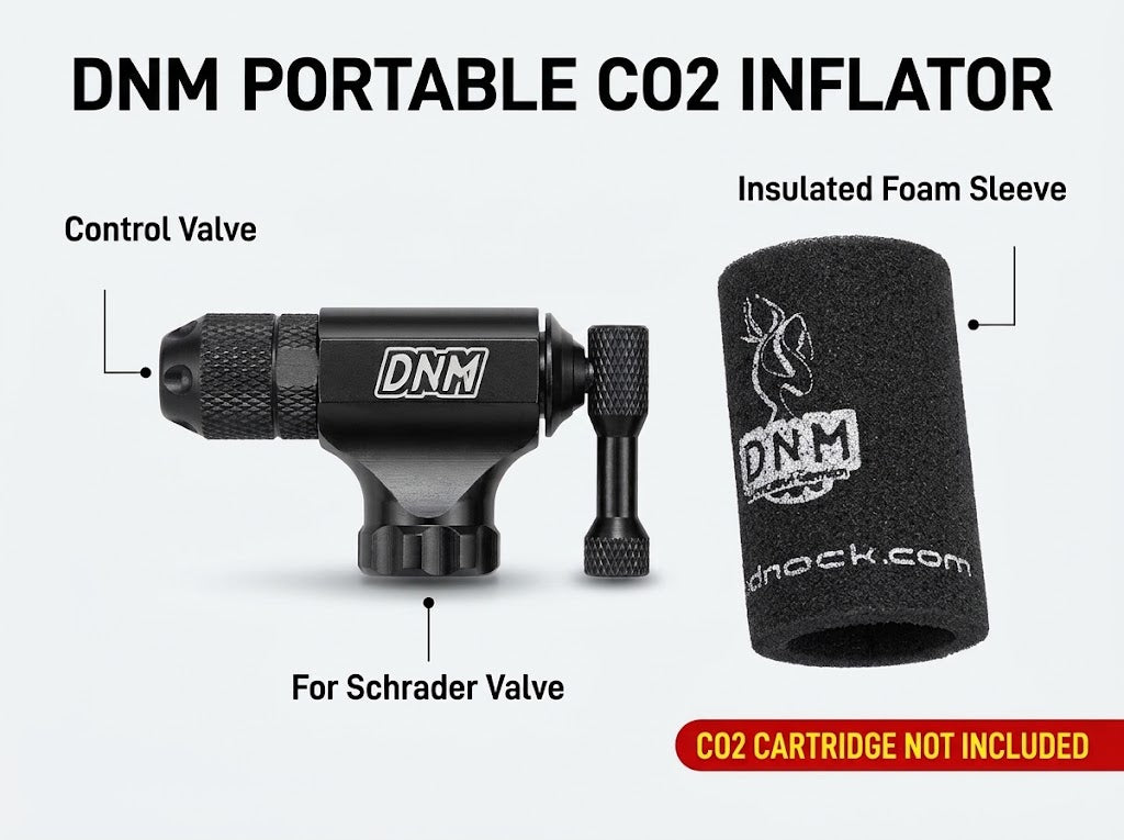 DNM CO2 Tire Inflator Head with Insulated Sleeve (Schrader Valve) (Cartridge Not Included」