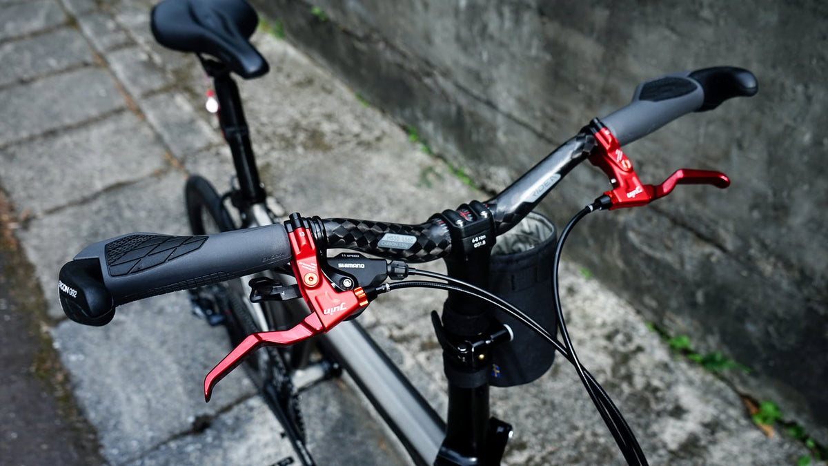 Juin Tech C1 Forged Alloy Brake Levers Set 22.2mm Flat Bar E-Bike Folding MTB Red