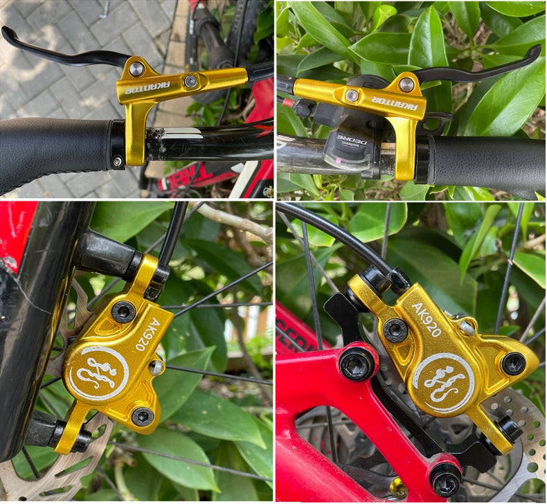 SwishTi AK920  MTB eBike Cycle Hydraulic Disc Rotor Brake Set Gold Bike