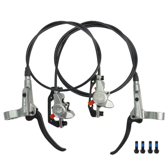 SwishTi Mountain eBike MTB Bicycle Hydraulic Disc Rotor Brake Set Gray color