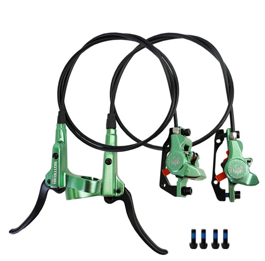 SwishTi Mountain eBike MTB Bicycle Hydraulic Disc Rotor Brake Set Green color