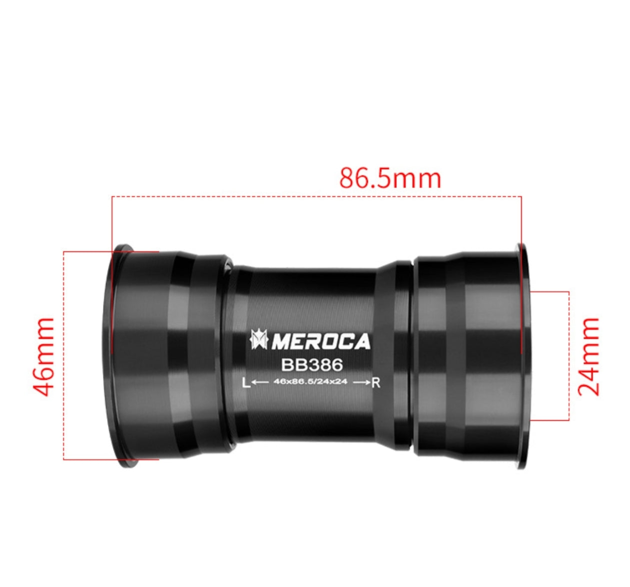 Swishti BB386 Press Fit Bottom Bracket 46x86.5 to 24mm for Shimano Hollowtech II
