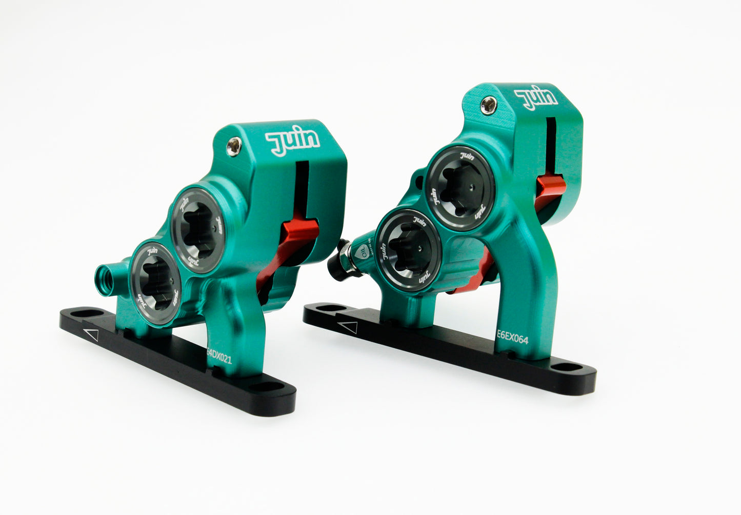 Juin Tech ETF 4-Piston Flat Mount Hydraulic Brake Calipers 160mm E-Bike Green