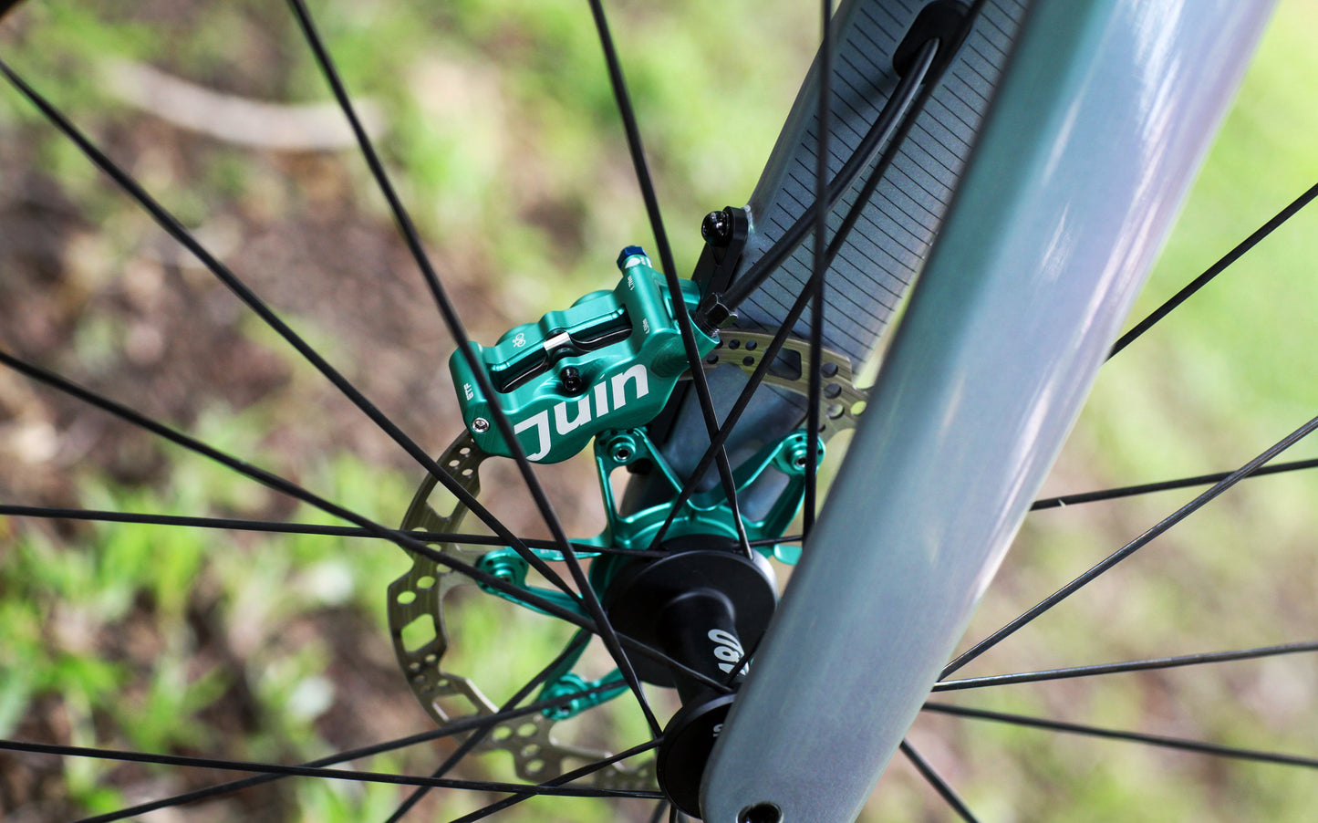 Juin Tech ETF 4-Piston Flat Mount Hydraulic Brake Calipers 160mm E-Bike Green