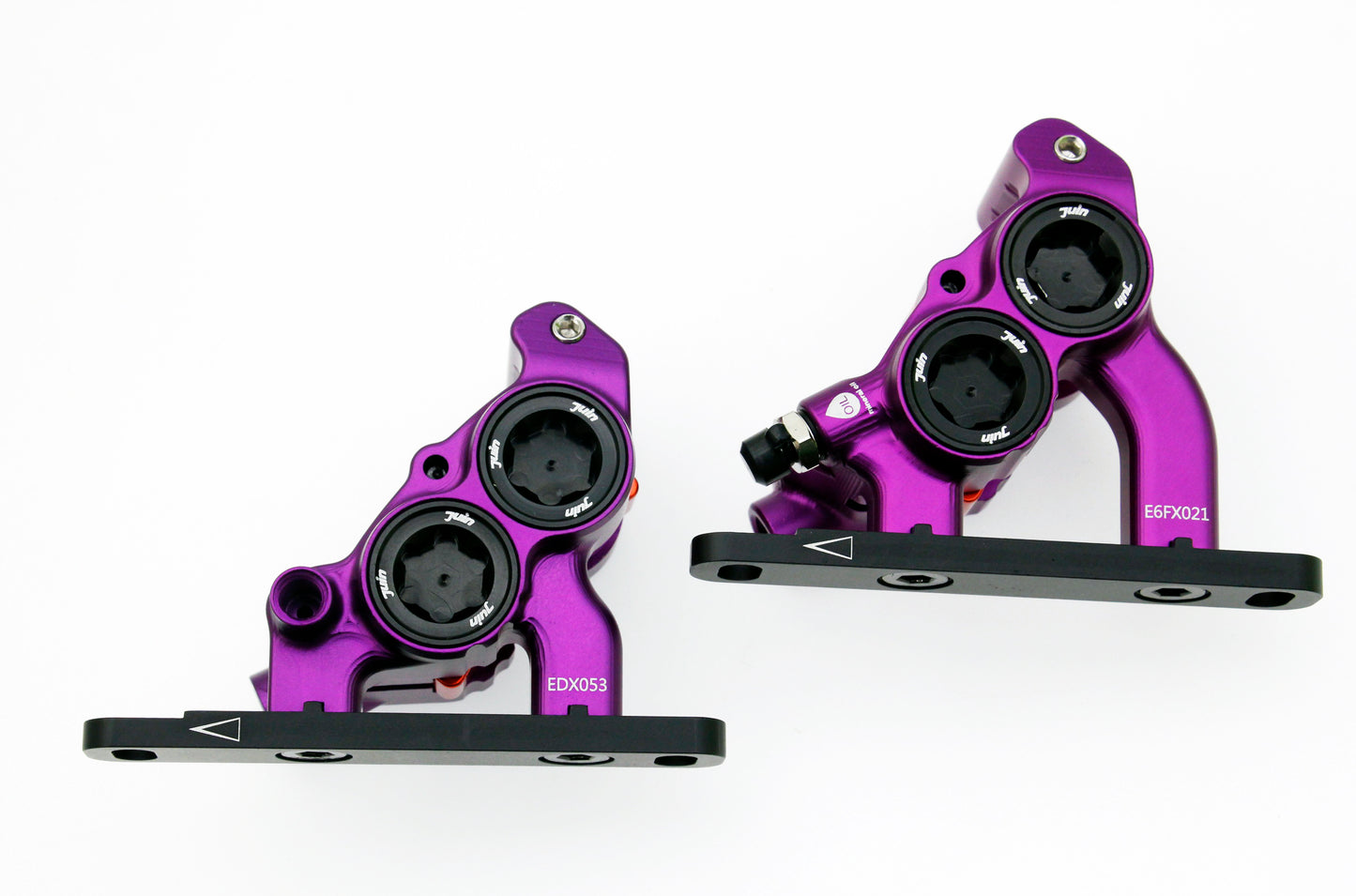 Juin Tech ETF 4-Piston Flat Mount Hydraulic Brake Calipers 160mm E-Bike Purple