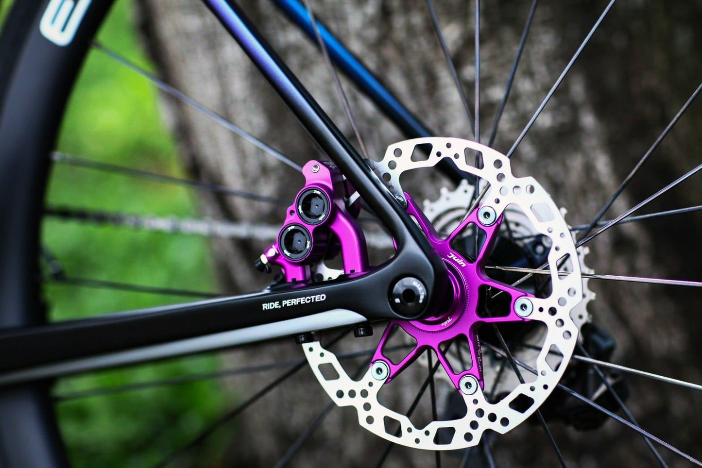 Juin Tech ETF 4-Piston Flat Mount Hydraulic Brake Calipers 160mm E-Bike Purple