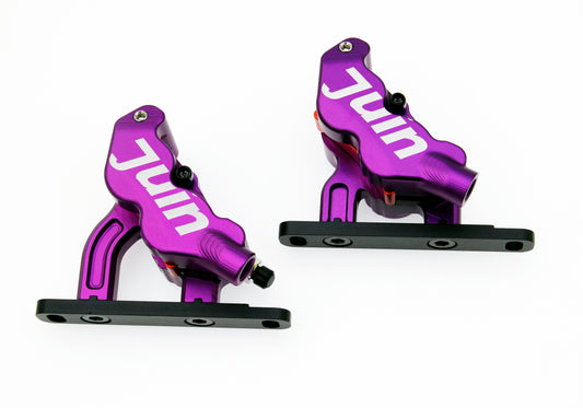 Juin Tech ETF 4-Piston Flat Mount Hydraulic Brake Calipers 160mm E-Bike Purple
