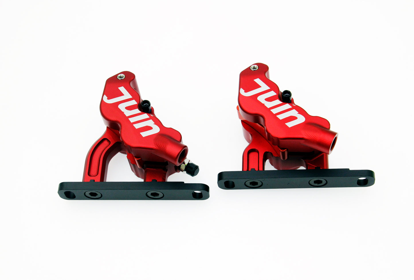 Juin Tech ETF 4-Piston Flat Mount Hydraulic Brake Calipers 160mm E-Bike Red