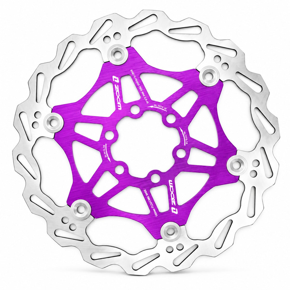 ZOOM 160mm Floating Disc Brake Rotor 6 Bolt MTB Mountain Bike Purple