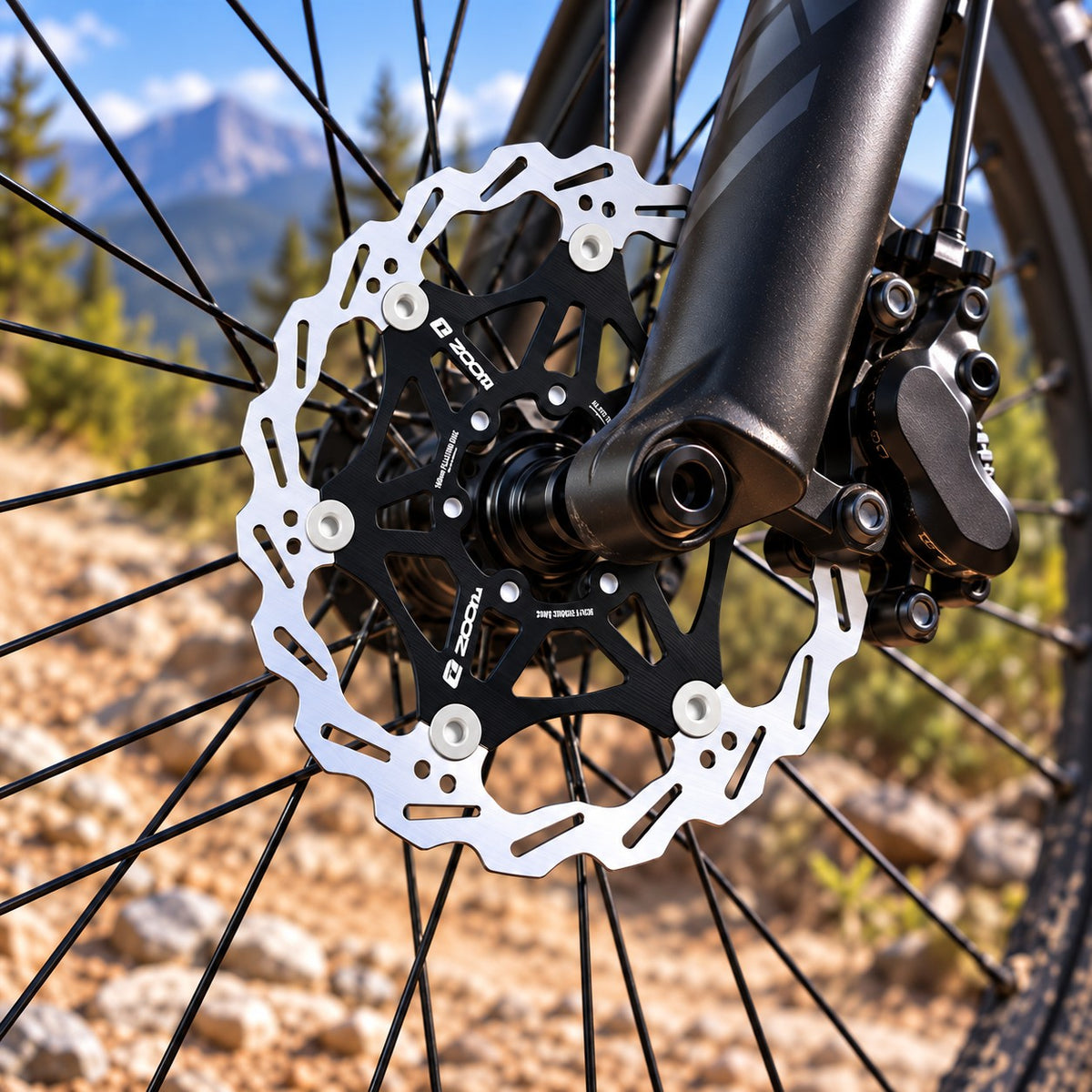 ZOOM 160mm Floating Disc Brake Rotor 6 Bolt MTB Mountain Bike Black