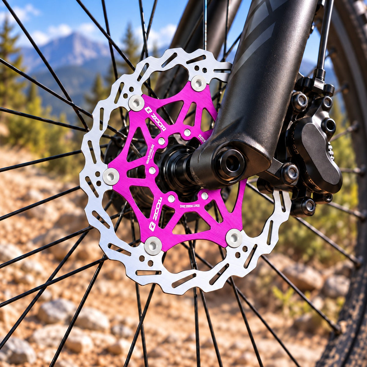 ZOOM 160mm Floating Disc Brake Rotor 6 Bolt MTB Mountain Bike Purple