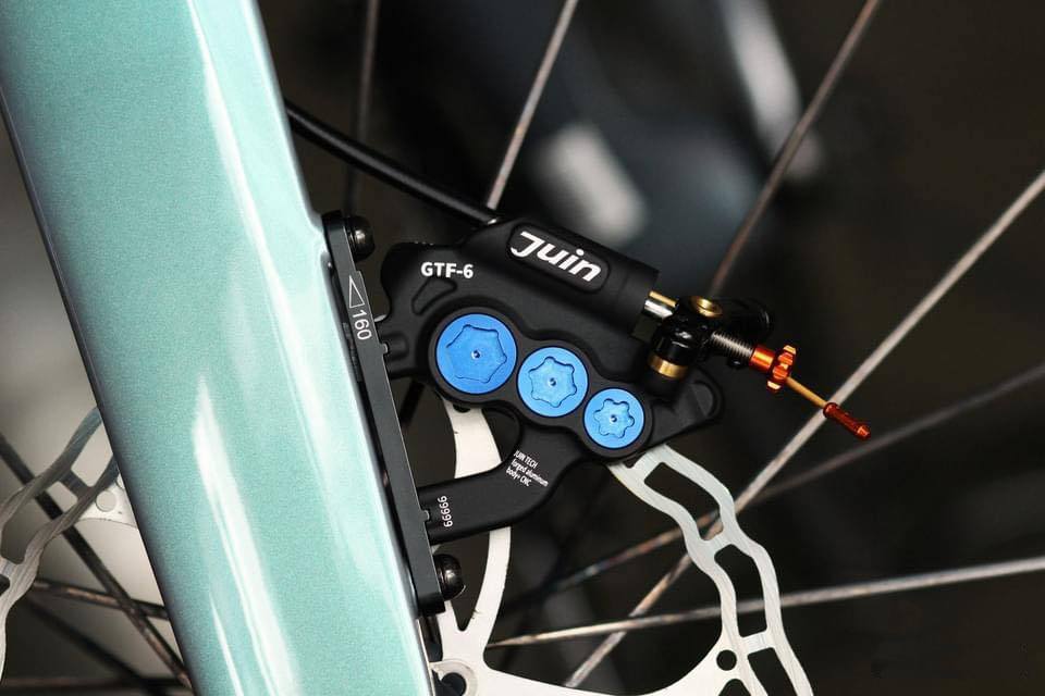 Juin Tech GTF6 Single 6-Piston Flat Mount Hydraulic Brake Caliper Gravel E-Bike