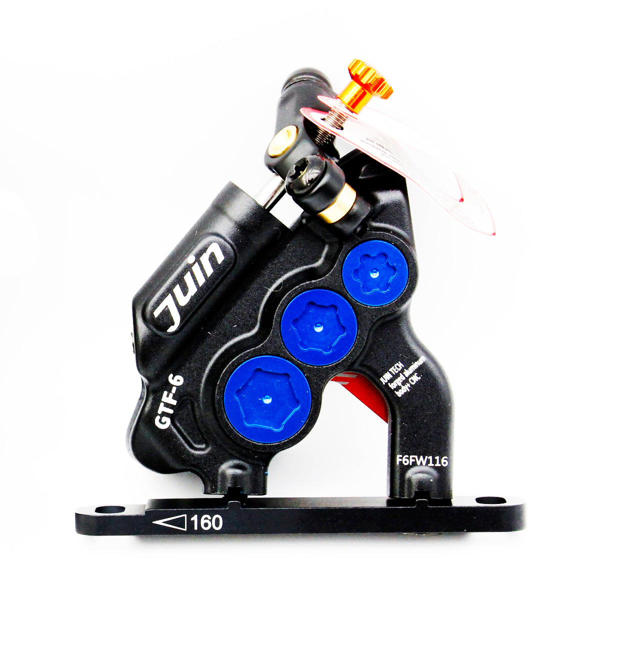 Juin Tech GTF6 Single 6-Piston Flat Mount Hydraulic Brake Caliper Gravel E-Bike