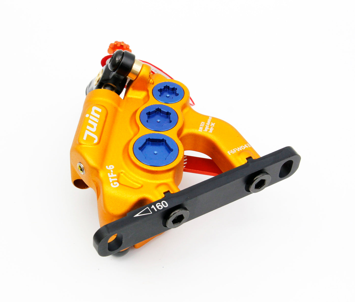 Juin Tech GTF6 Single 6-Piston Flat Mount Hydraulic Brake Caliper Gravel E-Bike