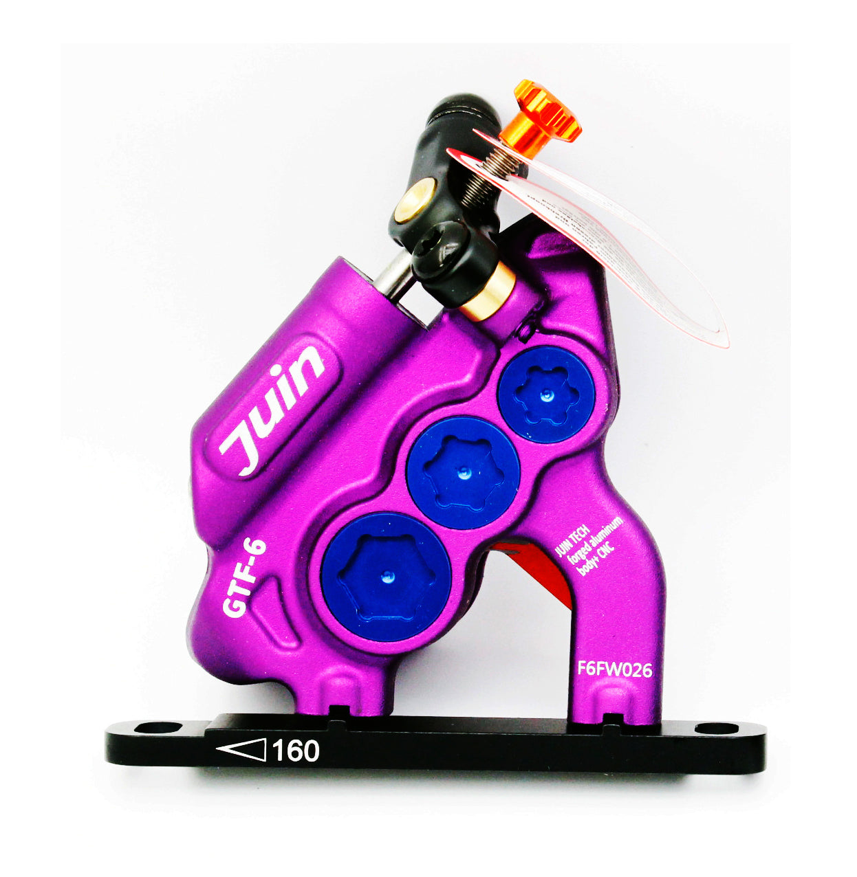 Juin Tech GTF6 Single 6-Piston Flat Mount Hydraulic Brake Caliper Gravel E-Bike