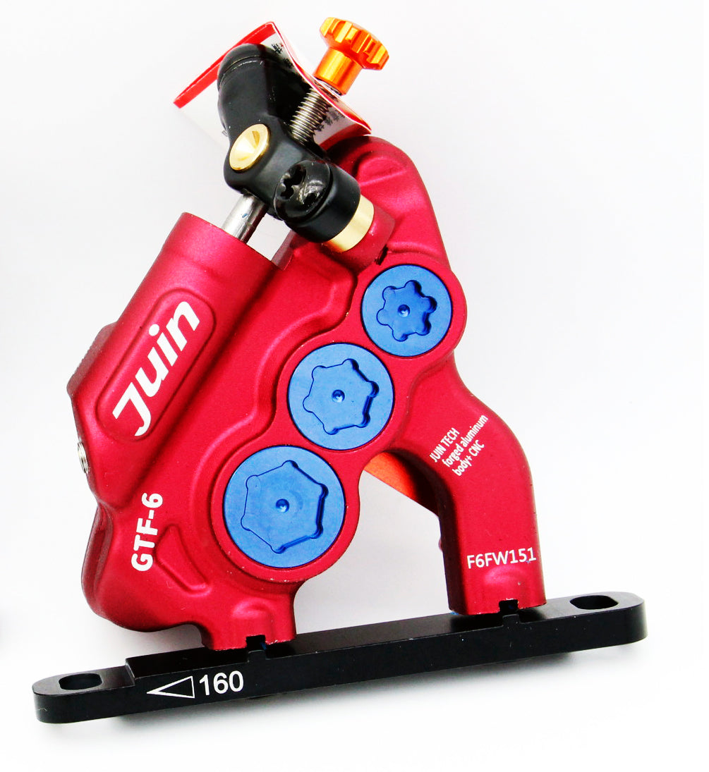 Juin Tech GTF6 Single 6-Piston Flat Mount Hydraulic Brake Caliper Gravel E-Bike