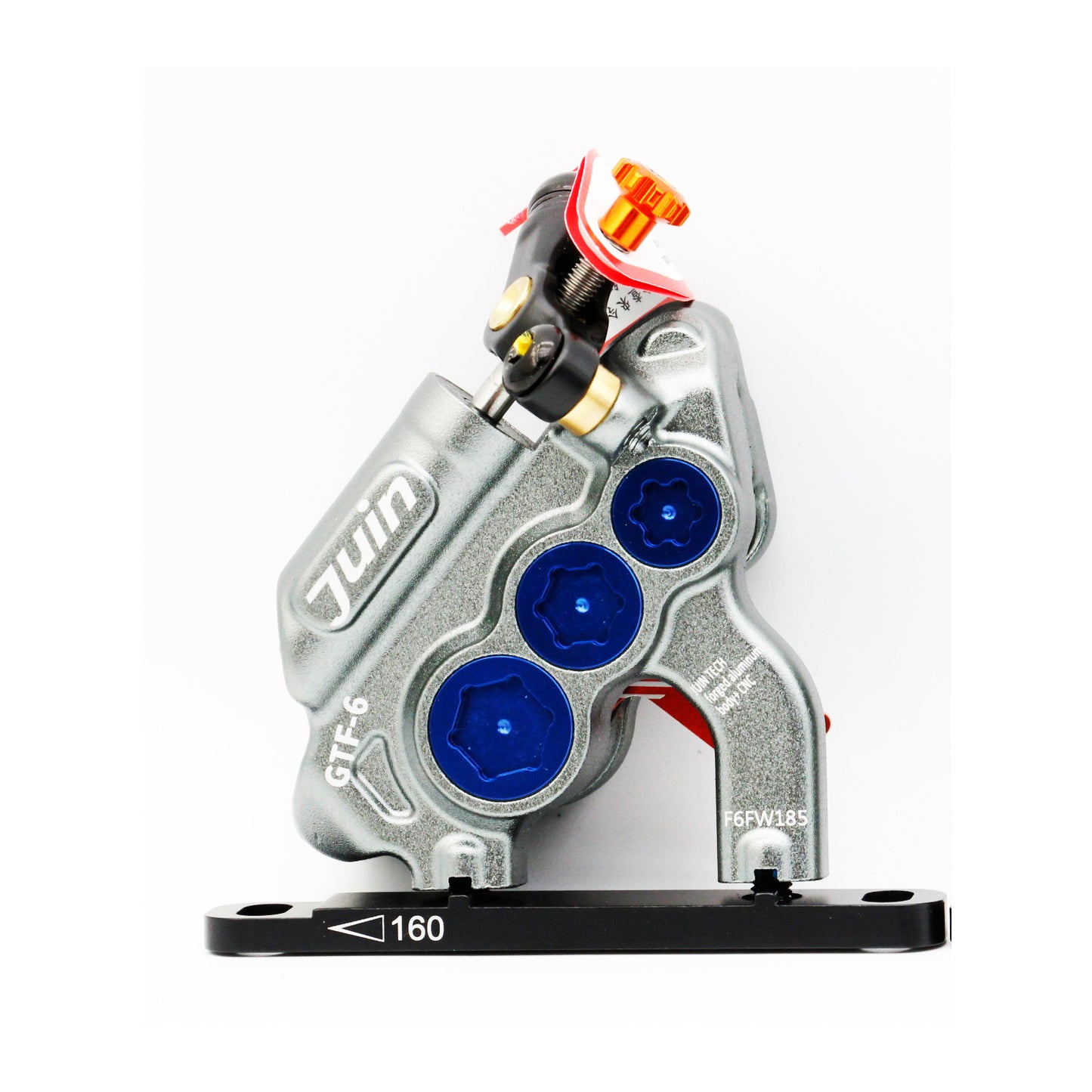 Juin Tech GTF6 Single 6-Piston Flat Mount Hydraulic Brake Caliper Gravel E-Bike
