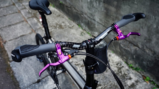 Juin Tech C1 Forged Alloy Brake Levers Set 22.2mm Flat Bar E-Bike Folding MTB Purple