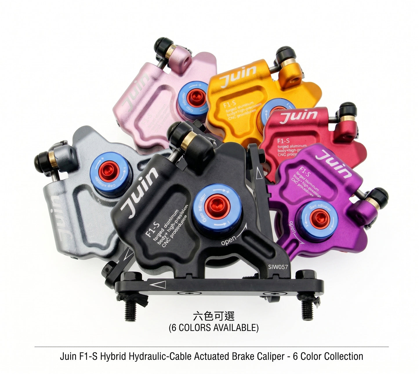 Juin Tech F1S Cable Actuated Hydraulic Disc Brake Caliper Flat Mount Road Gravel