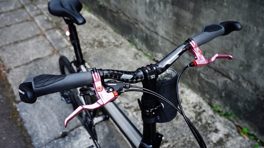 Juin Tech C1 Forged Alloy Brake Levers Set 22.2mm Flat Bar E-Bike Folding MTB Pink