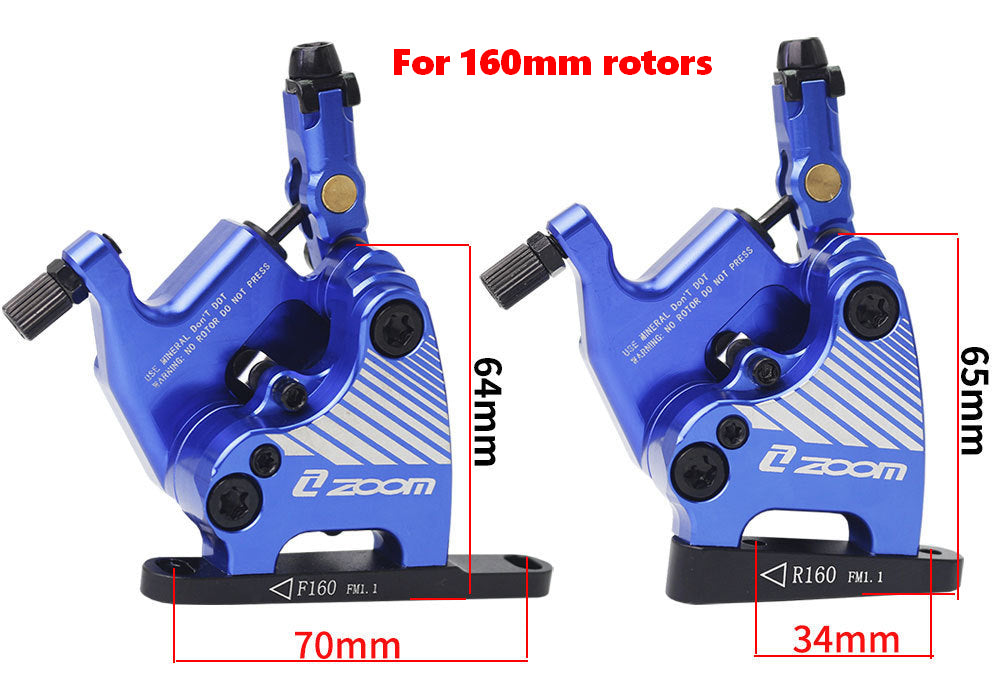 Zoom Fm-HB110 Cyclocross Bicycle Hydraulic Flat-Mount Disc Brake Caliper Set